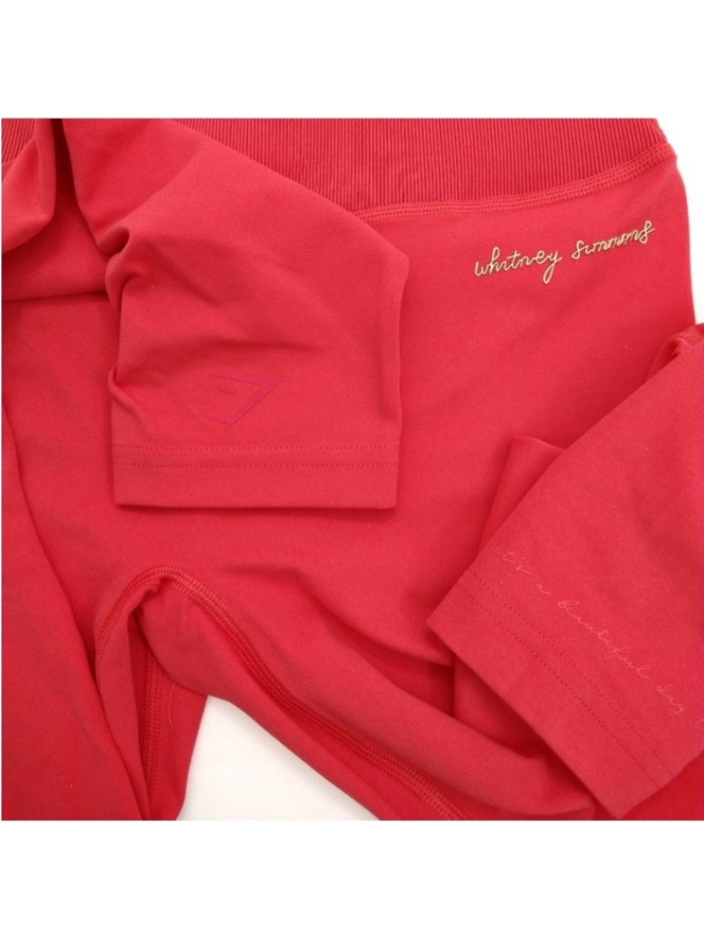 Gymshark Whitney Simmons V2 Cyber Red Leggings Size Medium - Picture 14 of 16
